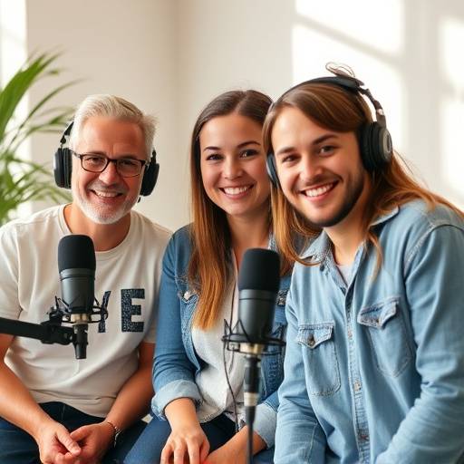 Team sorridente di Podcast Innovativo